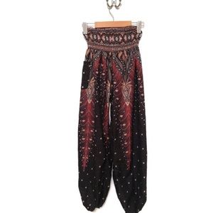 Satin - Printed - Boho - Harem Pants